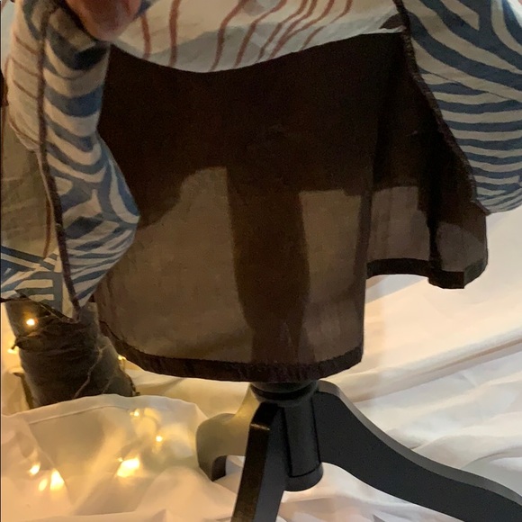 Retro look brown cotton belted skirt. - Picture 4 of 7